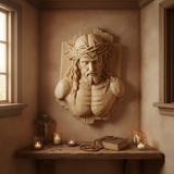 Jesus Crown of Thorns Beechwood Sculpture