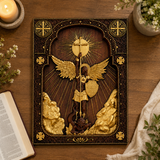 Archangel Michael Square Wooden Icon Religious Gifts - Best Wood Carving Wall Decor