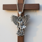 S925K Silver Saint Michael Pendant: Courage in the Heart