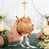 Holy Family Three Sacred Hearts Wooden Wall Decoration