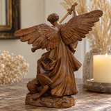 Boxwood Archangel Michael Carving: A Christmas Gift of Divine Protection
