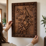 Assumption of Mary Hand-Carved Wood Wall Art: A Tribute to Heavenly Glory