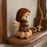 Silent Guardian Wooden Angel-A Small Prayer Companion for Her Bedside, Desk, or Prayer Corner