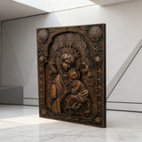 Our Lady of Perpetual Help Wood Art - Hand-Carved Catholic Gift - Mother Mary Comfort Figure