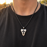 Titanium Steel Shield of Faith Cross Pendant | Protective Christian Jewelry