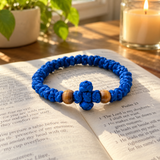 Adjustable Orthodox Prayer Rope Bracelet – Hand-Knotted Christian Prayer Cord with Wooden Beads