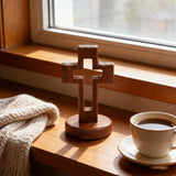 Hollow Wooden Cross Tabletop Decor | Christian Home Accent