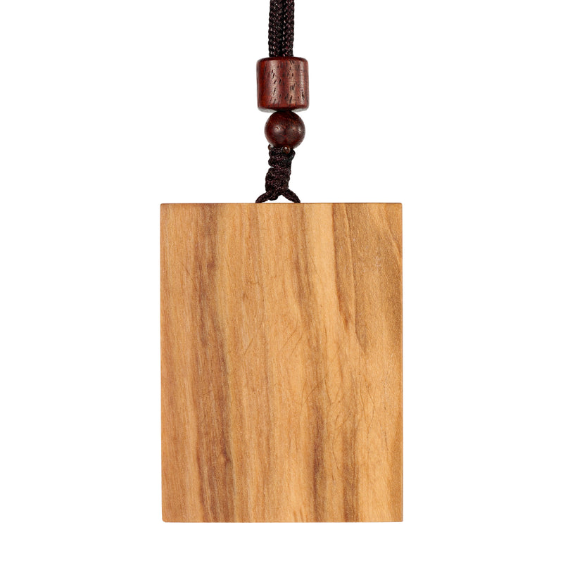 Square Archangel Michael Wooden Pendant