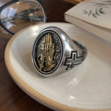 925K Sterling Silver Praying Hands Ring - Christian Symbol of Faith and Devotion