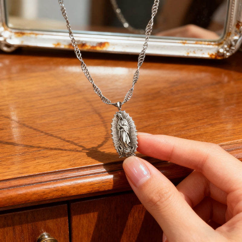 Our Lady of Guadalupe S925k Silver Necklace