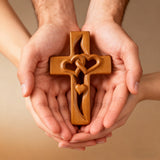 50% Off Today!Interwoven Hearts Wood Cross - A God-Centered Symbol for Marriage & Anniversaries