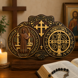 St. Benedict's Exorcism Medal Christian Exorcism Plaque - Wall Decor