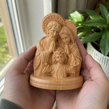Hand-carved beechwood statue of the Holy Family – Jesus, Mary and Joseph