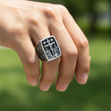 S925K Silver Handcrafted Jesus Crucifixion Scene Ring