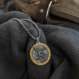 Two-Tone St. Michael Archangel Protection Medal Stainless Steel Necklace