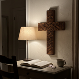 Handcrafted Beechwood Plaited Wall Cross – Natural Wood Finish