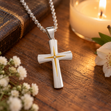 Starburst Cross Necklace – Silver Christian Pendant
