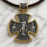S925 sterling silver double-sided Jesus and Virgin Mary necklace