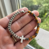 Men's Tiger Eye Cross Bracelet
