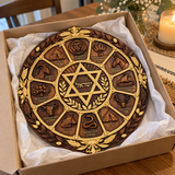 Hand-Carved Beechwood Israel Heritage Wall Plaque – Star of David & Tribal Symbols