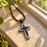 Radiant Starburst Cross Necklace – Modern Christian Faith Pendant