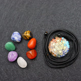 Metatron Colorful Irregular Natural Stone Yoga Stone Colorful Stone Pendant Set Crushed Stone Resin Necklace
