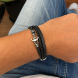 Anchor Leather Braided Bracelet