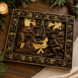 Krippe Holz geschnitzte Plakette, natürliche Buche Massivholz Religiöses Geschenk, Christliches Weihnachts geschenk