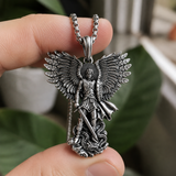 S925K Silver Saint Michael Pendant: Courage in the Heart