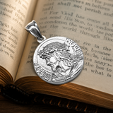 Jesus Thorn Crown Coin Necklace, 316L Titanium Steel Men Pendant