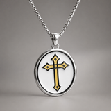Sacred Heart of Jesus Stainless Steel Necklace - side view