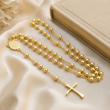 Gold Plated Stainless Steel Miraculous Medal Rosary Necklace