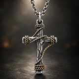Hand-Wrapped Antique Copper Cross Necklace – Christian Faith Pendant