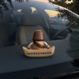Handcrafted Jesus Car Display Number Plate Ornament, Made from Walnut and Beech Wood