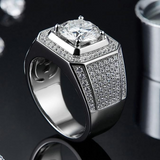 One Carat Super Luxury Moissanite Diamonds Men's Ring