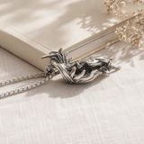 Vintage Archangel Stainless Steel Necklace, 3D Embossed Angel Pendant Box Chain for Men