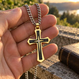 Modern Two-Tone Cross Necklace – A Bold Daily Reminder of Faith