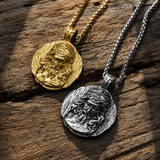Crown of Thorns Jesus Double‑Sided Medallion Necklace, Stainless Steel Sacred Heart Pendant for Men Product Parameters