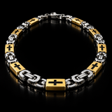 Men’s Christian Cross Link Necklace & Bracelet – 316L Titanium Steel Faith Jewelry