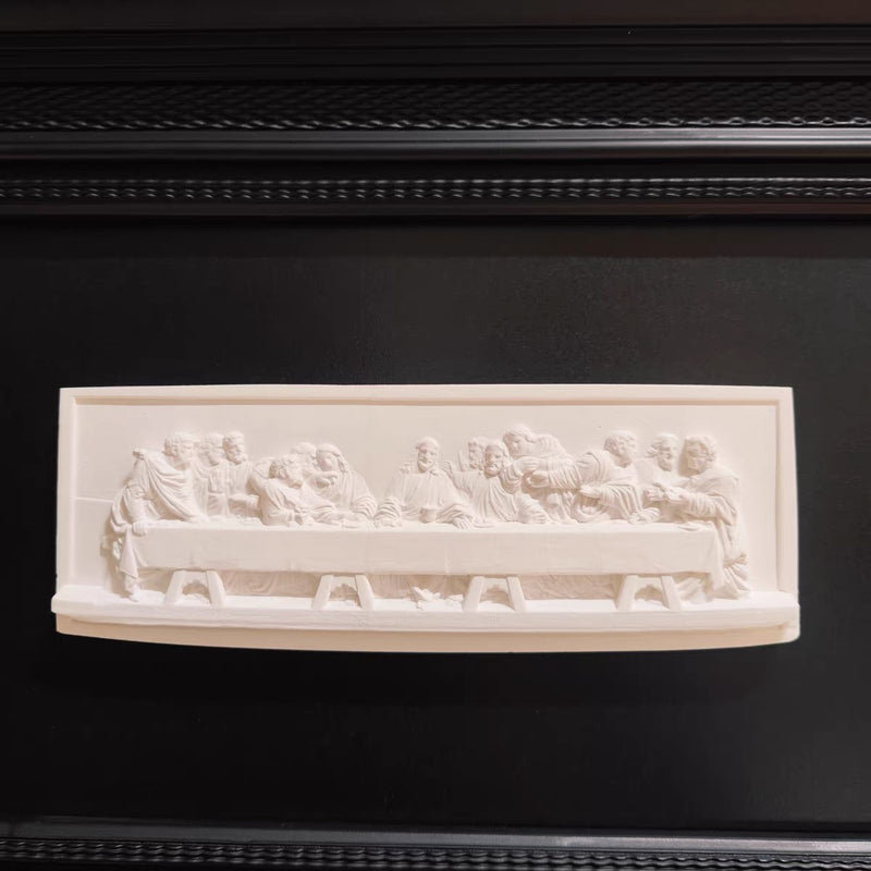 The Last Supper Plaster Statue Vintage 3D Relief Home Decorative Ornament Diorama