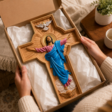 October New Release: Hand-Carved Painted Wood Cross — The Ascension of Christ