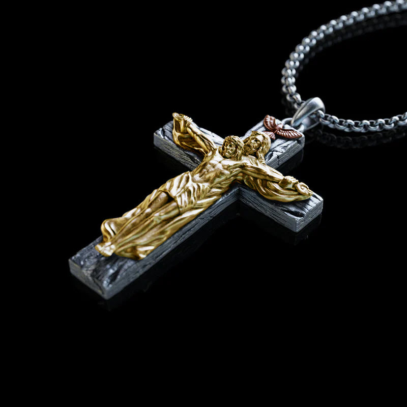 New Titanium/S925K Silver Trinity Cross Necklace