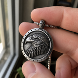 Vintage Double-Sided Embossed Bald Eagle Medal Stainless Steel Men’s Necklace