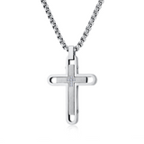Layered Rotatable Double Cross Pendant Necklace