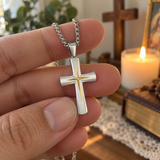 Starburst Cross Necklace – Silver Christian Pendant