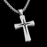 Starburst Cross Necklace – Silver Christian Pendant
