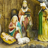 Manger Nativity Scene Resin Ornament