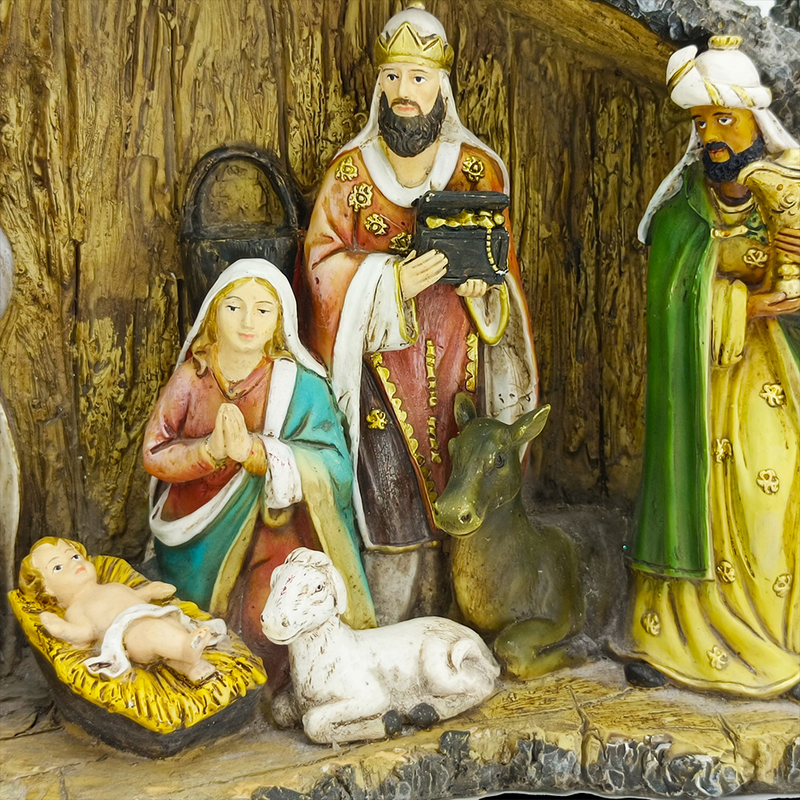 Manger Nativity Scene Resin Ornament