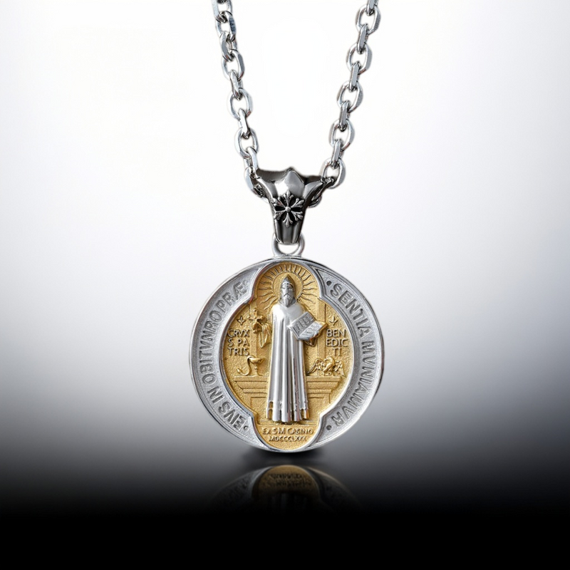 St. Benedict Home Blessing Titanium Steel Pendant