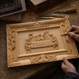 Hand-Carved Boxwood Last Supper Wall Art – Jesus & 12 Apostles Christian Relief Sculpture